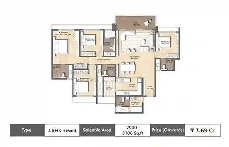 4 BHK-2900-3100  SqFt